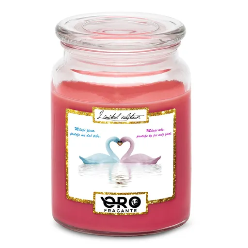 Svíčka Milující labutě (Vůně svíčky: Višně v čokoládě)