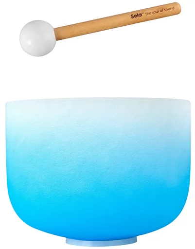 Sela Crystal Singing Bowl Chakra 10" - Blue, Throat, G (432Hz)