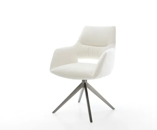 Jídelní židle Yago-Flex s područkami bouclé měkký béžová