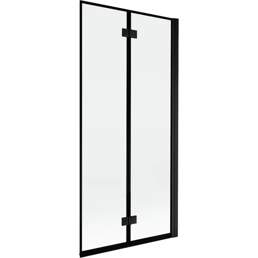 MEXEN MIST vanová zástěna 90x150 cm 6mm 2-s, černá, okraj, pravá 8A9-090-002-70-70-P