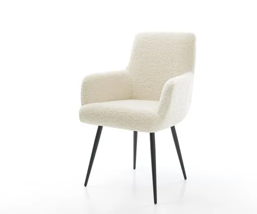 Jídelní židle Heira-Flex s područkami plyšový manšestr béžová 4