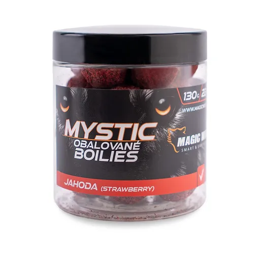 Magic Wolf Boilies obalované Mystic 130g - Jahoda 22mm,Magic Wolf Boilies obalované Mystic 130g - Jahoda 22mm