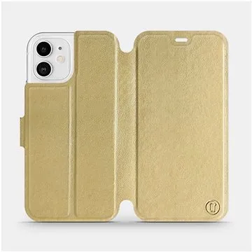 Flipové pouzdro na mobil Apple iPhone 12 v provedení  Gold&Gray s šedým vnitřkem (5903516373772)