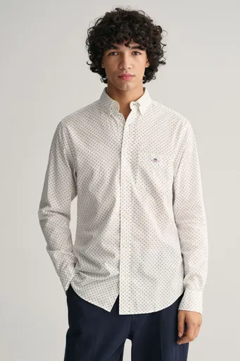 KOŠILE GANT REG MICRO PRINT SHIRT EGGSHELL