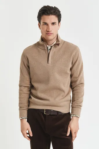 MIKINA GANT SACKER RIB HALF ZIP KHAKI MEL