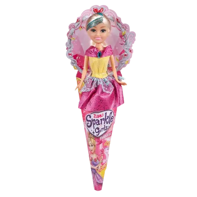 Princezna Sparkle Girlz v kornoutku - fialové šaty