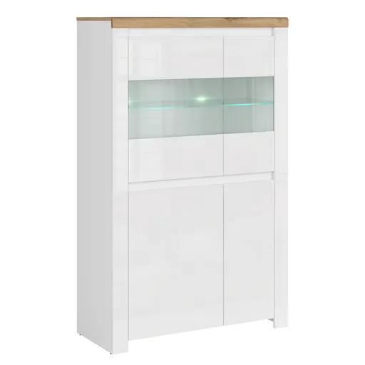 Skříňka VILGO 2D2W, lesklá bílá