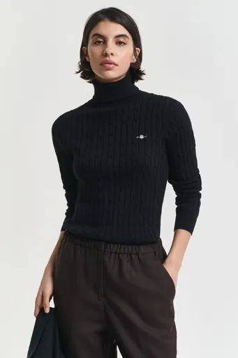 ROLÁK GANT STRETCH COTTON CABLE TURTLENECK BLACK