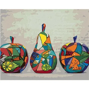 Jablka a hruška, 80×100 cm, bez rámu a bez vypnutí plátna (6040602)