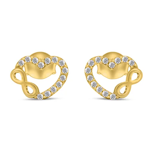 Brilio Silver Půvabné pozlacené náušnice srdíčka EA359Y