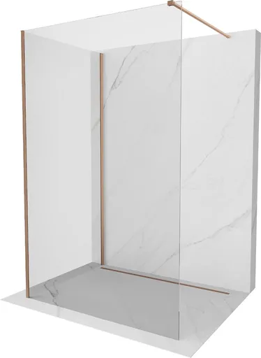 MEXEN/S Kioto Sprchová zástěna WALK-IN 125 x 80, transparent, měď kartáčovaná 800-125-212-65-00-080