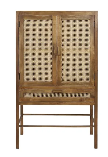 Dřevěná komoda Nipas s bambusovým výpletem - 90*45*160cm Light & Living