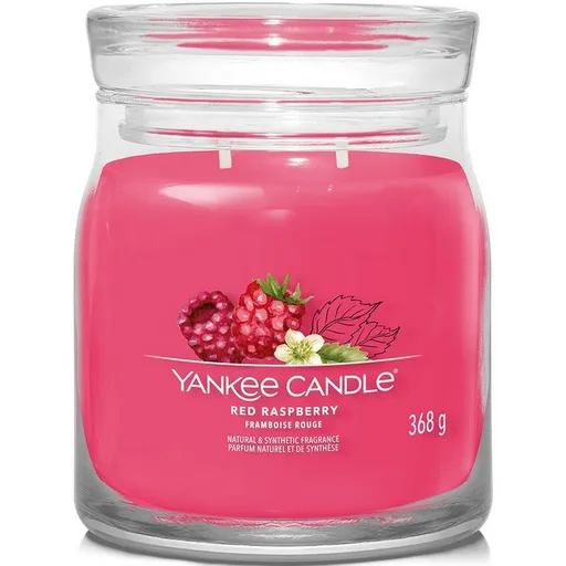 Yankee Candle Vonná svíčka střední Signature Red Raspberry, 368 g, M