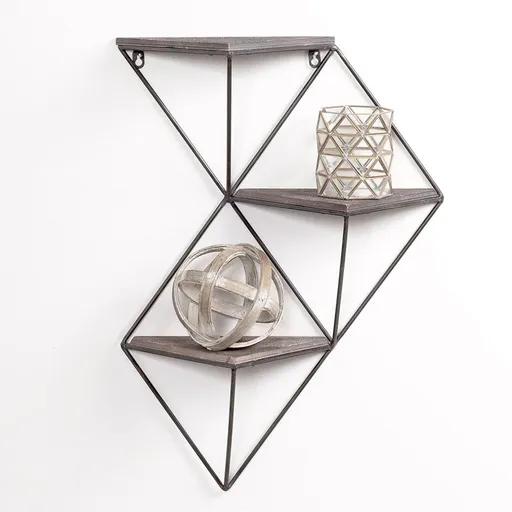 Dekorativní dřevěná nástěnná police Wr044