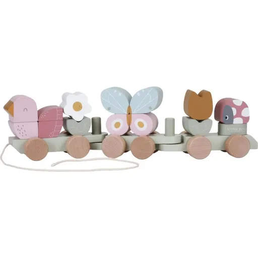 Little Dutch Vláček dřevěný Květiny a motýli