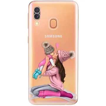 iSaprio Kissing Mom - Brunette and Girl pro Samsung Galaxy A40 (kmbrugirl-TPU2-A40)