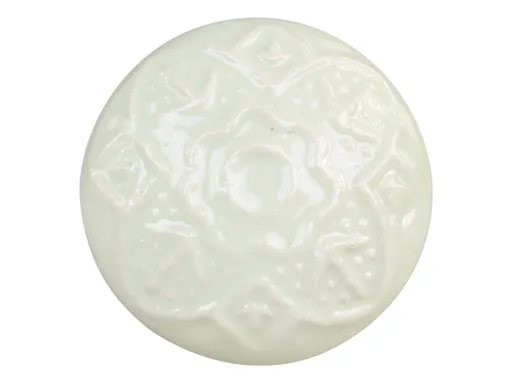 Zelená antik porcelánová úchytka Flower - Ø 4 cm Chic Antique