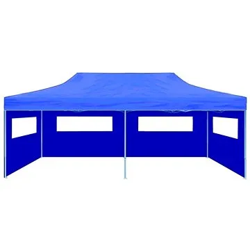 Modrý skládací nůžkový party stan 3 x 6 m (41583)