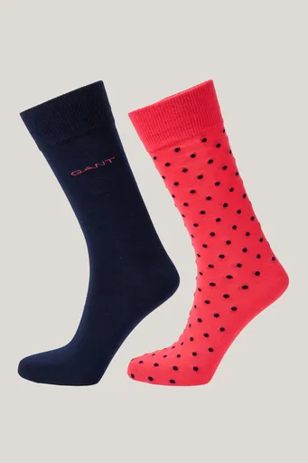 PONOŽKY GANT DOT AND SOLID SOCKS 2-PACK WATERMELON RED