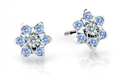 Cutie Jewellery Půvabné dětské náušnice z bílého zlata C2152-30-X-2 světle modrá