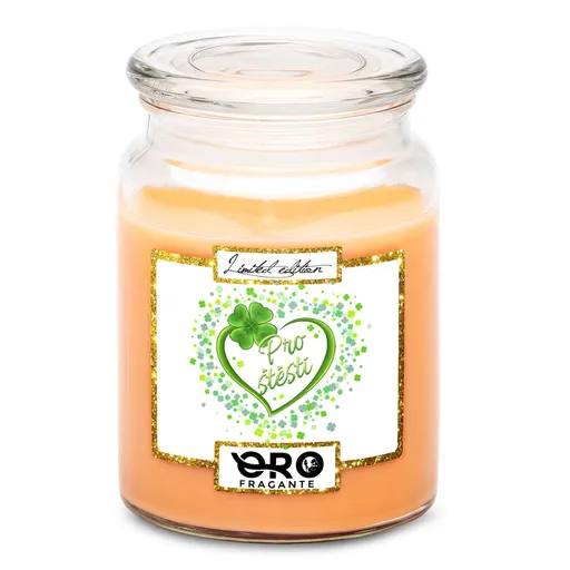 Svíčka Srdce pro štěstí (Vůně svíčky: Tropické ovoce)