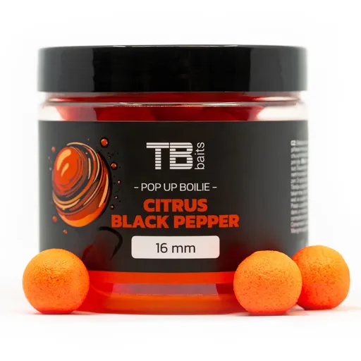 Tb baits plovoucí boilie pop-up citrus - black pepper + nhdc 65 g-12 mm