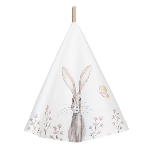 Kulatá utěrka s motivem králíčka Rustic Easter Bunny – Ø 80 cm Clayre & Eef