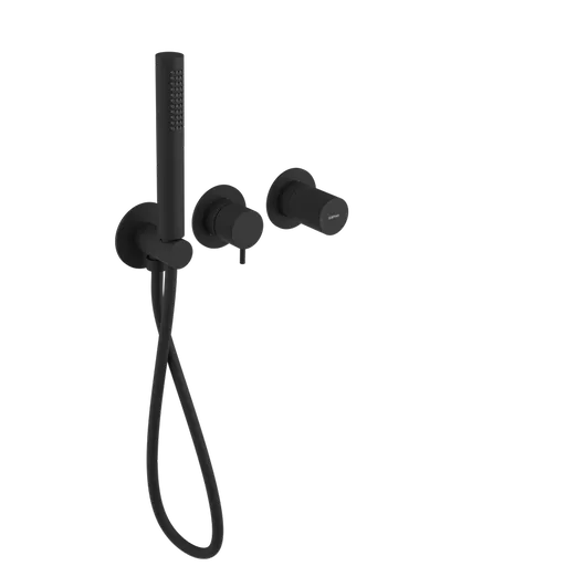 SAPHO ULTRATAP podomítková sprchová/vanová baterie s ruční sprchou, 2 výstupy, černá mat UT045TB