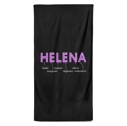 Osuška Ženská jména – NEON (Jméno: Helena, Velikost osušky: 100x170cm)