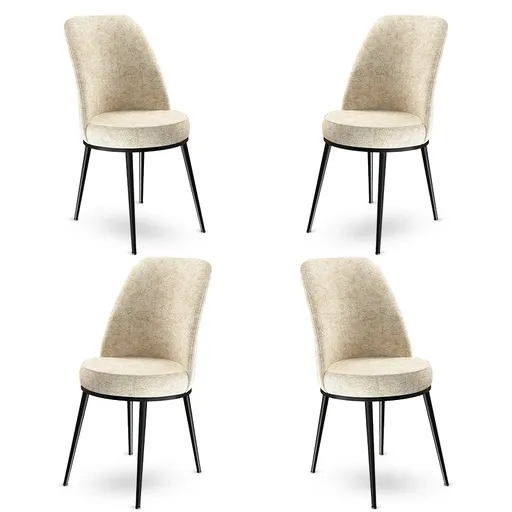 Sada židlí (4 kusy) Dexa - Cream, Black