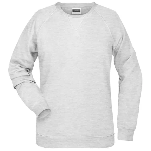 James & Nicholson (Daiber) Dámská mikina bez kapuce z biobavlny 8021 - Popelavá | XS