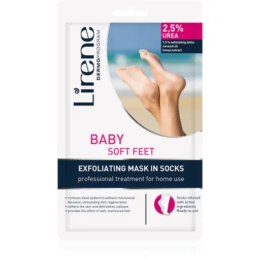 Lirene Foot Care exfoliační ponožky pro zjemnění a hydrataci pokožky nohou 2,5% Urea 1 pár