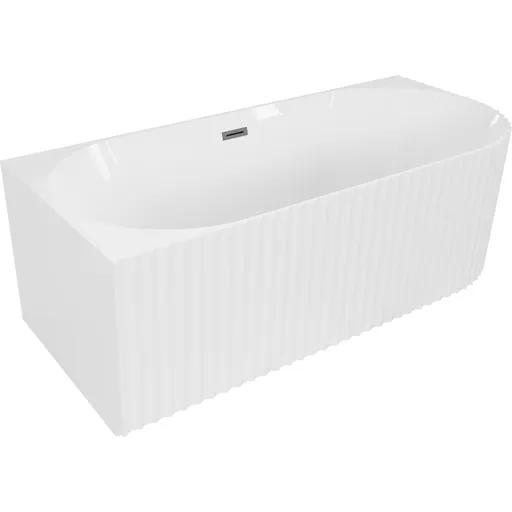 MEXEN/S Gia volně stojící rohová vana reliéf levá 170 x 80, bílá lesk, sifon a přepad grafit metal 52701708000L-95