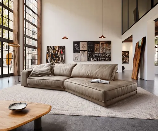 Velká pohovka Snoosh 400x150 cm mikrovlákno bláto vintage