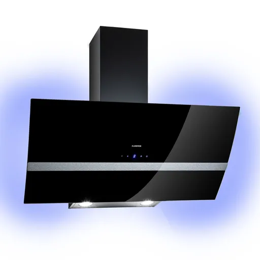 Klarstein Clara 90, digestoř, 90 cm, nástěnná, 509 m³/h, dotykový displej, LED podsvícení, bílá