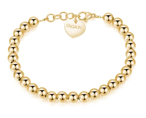 S'Agapõ Pozlacený korálkový náramek Happy SHAC31
