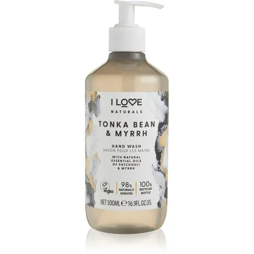 I Love Naturals Tonka Bean & Myrrh tekuté mýdlo na ruce 500 ml