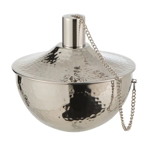 Nerezová olejová stolní lampa jemně tepaná - Ø15*14cm J-Line by Jolipa