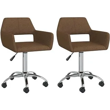 Otočné jídelní židle 2 ks hnědé textil, 330322 (330322)