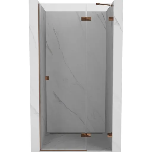 MEXEN/S Lunar sprchové dveře křídlové pravé 85, transparent, růžové zlato 834-085-000-60-00-P