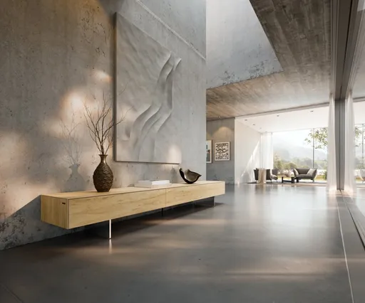 TV stolek Cuor 250 cm keramika Laminam® Sabbia dubová 1