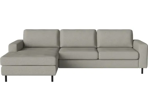 Pohovka Scandinavia 3 místná s lenoškou vlevo, více variant - Bolia Látka: kolekce Vilme | barva - světle šedá, Nožičky: černý olejovaný dub 13 cm