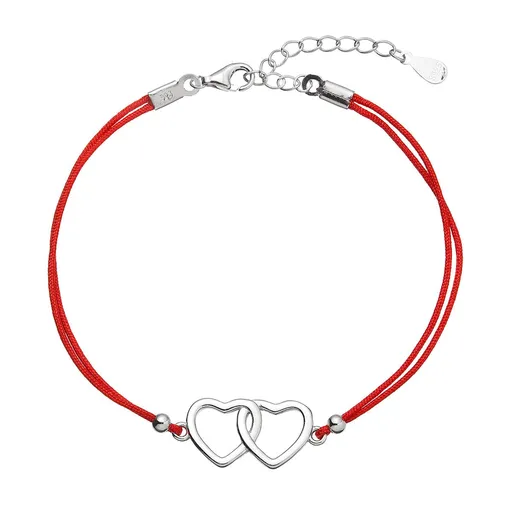 Evolution Group - Pavona Romantický kabala náramek Propojená srdíčka 13050.3 red