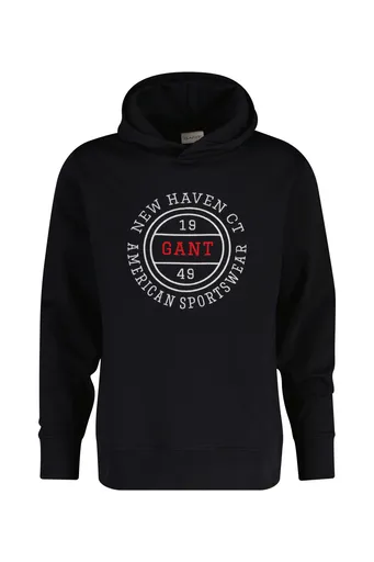 MIKINA GANT GRAPHIC HOODIE BLACK