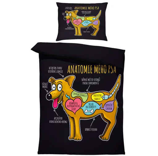 Povlečení Anatomie mého psa (Rozměr : 1x140/220 + 1x90/70)