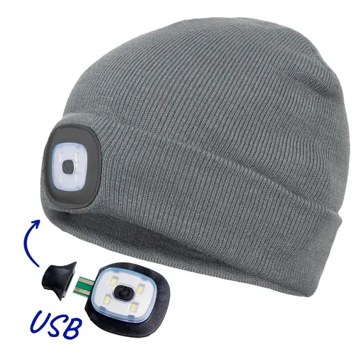 Cerva Čepice se světlem DEEL LED - Šedá