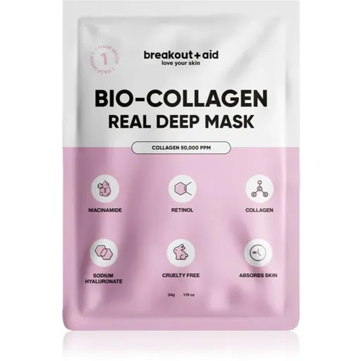 breakout + aid Bio-Collagen Real Deep Mask noční maska s kolagenem 1 ks