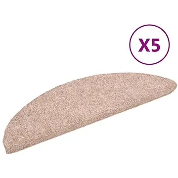 Samolepící nášlapy na schody 5 ks hnědé 54x16x4 cm vpichované (149674)