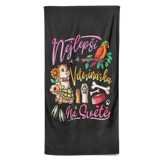 Osuška Nejlepší veterinářka  (Velikost osušky: 70x140cm)