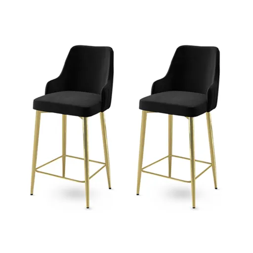 Bar Stool Set (2 Pieces) Enox - Black, Gold